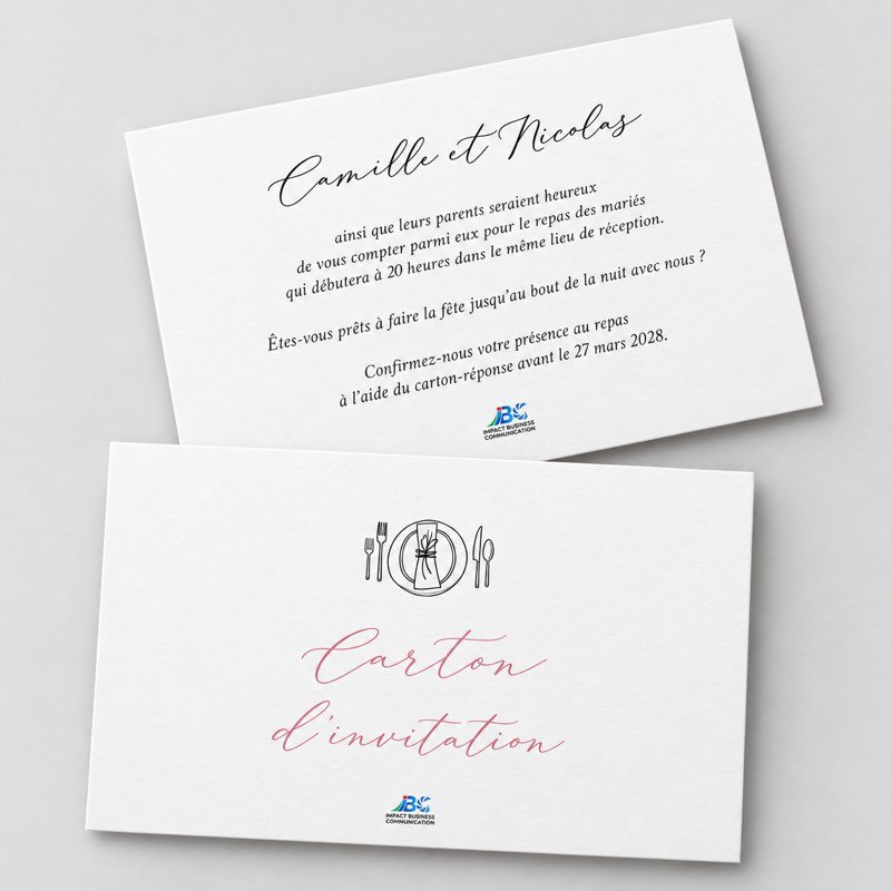 Cartons d'invitation imprimés par IBC à Pointe-Noire