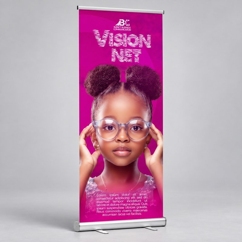 Roll-up (kakémono) imprimés par IBC à Pointe-Noire