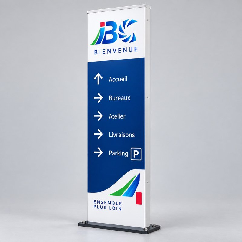 Totems et panneaux directionnels imprimés par IBC à Pointe-Noire